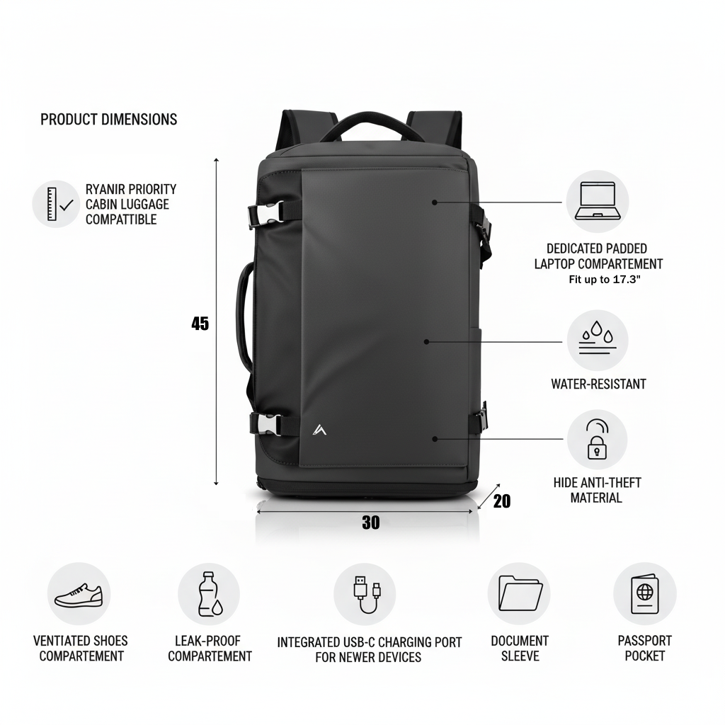 ZH01 Atmosphere | 35L backpack - Priority Ryanair compatible model