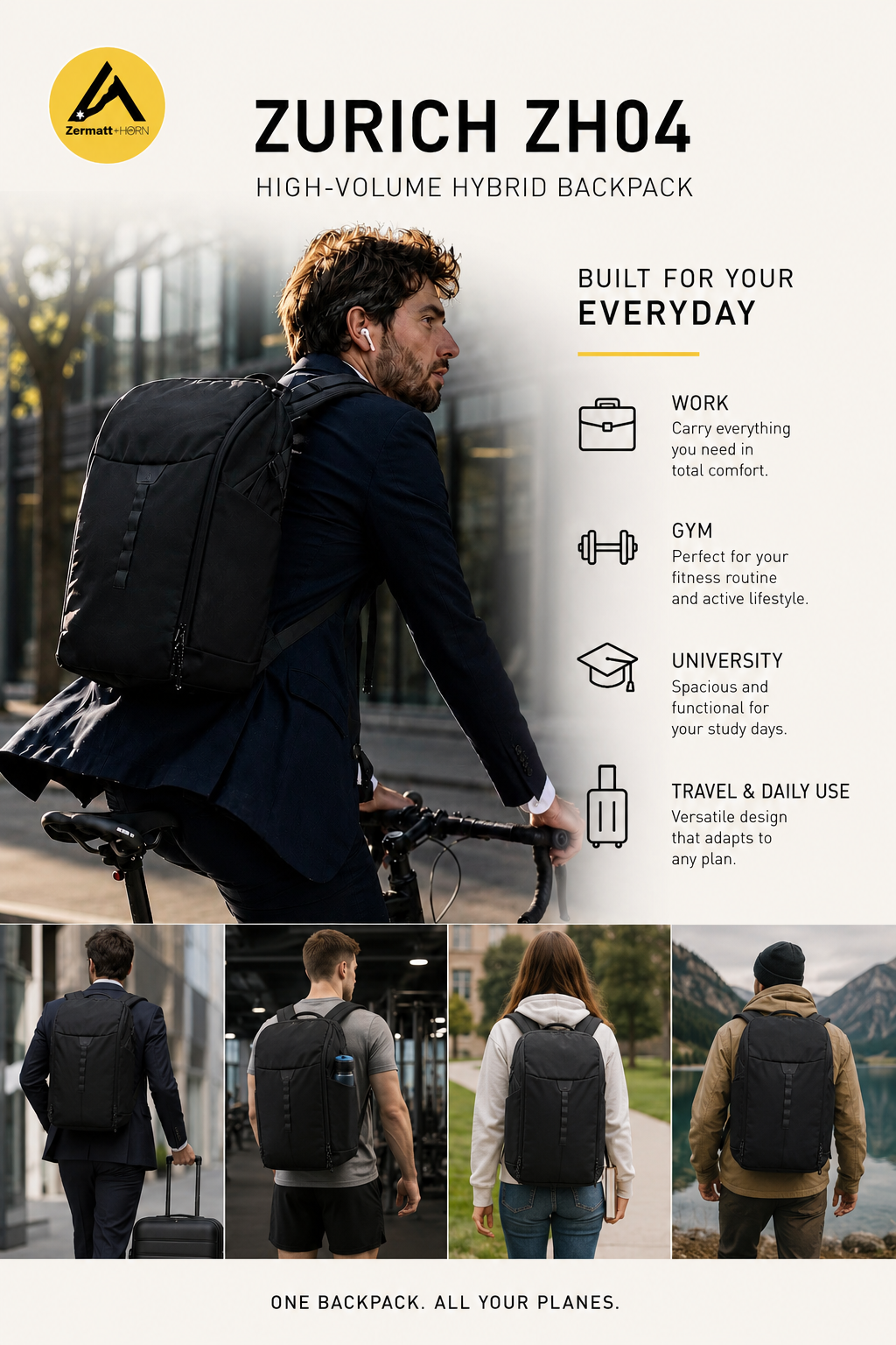 ZH04 ZURICH | AGILE IT - Daily Travel 20L | Up to 15.6" Laptop - 2-3 Day Trips