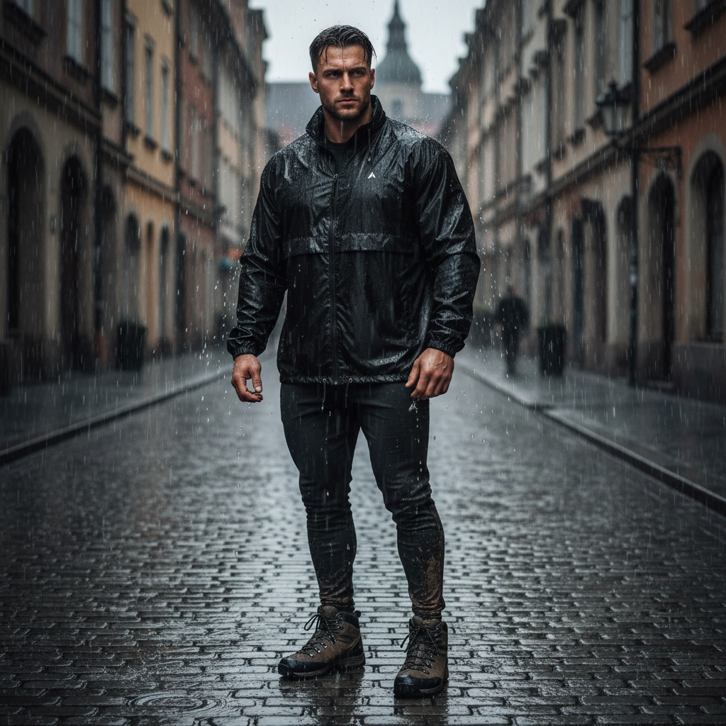 Cortavientos unisex Negro. OEKO-TEX Standard