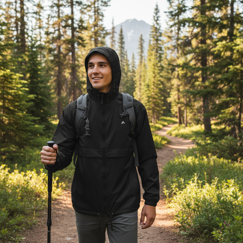 Cortavientos unisex Negro. OEKO-TEX® Standard